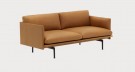 Muuto Outline 2 seters sofa Leather cognac/black thumbnail