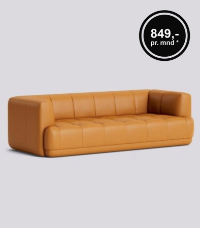Hay, Quilton 3 seter sofa Sense Leather, Cognac.